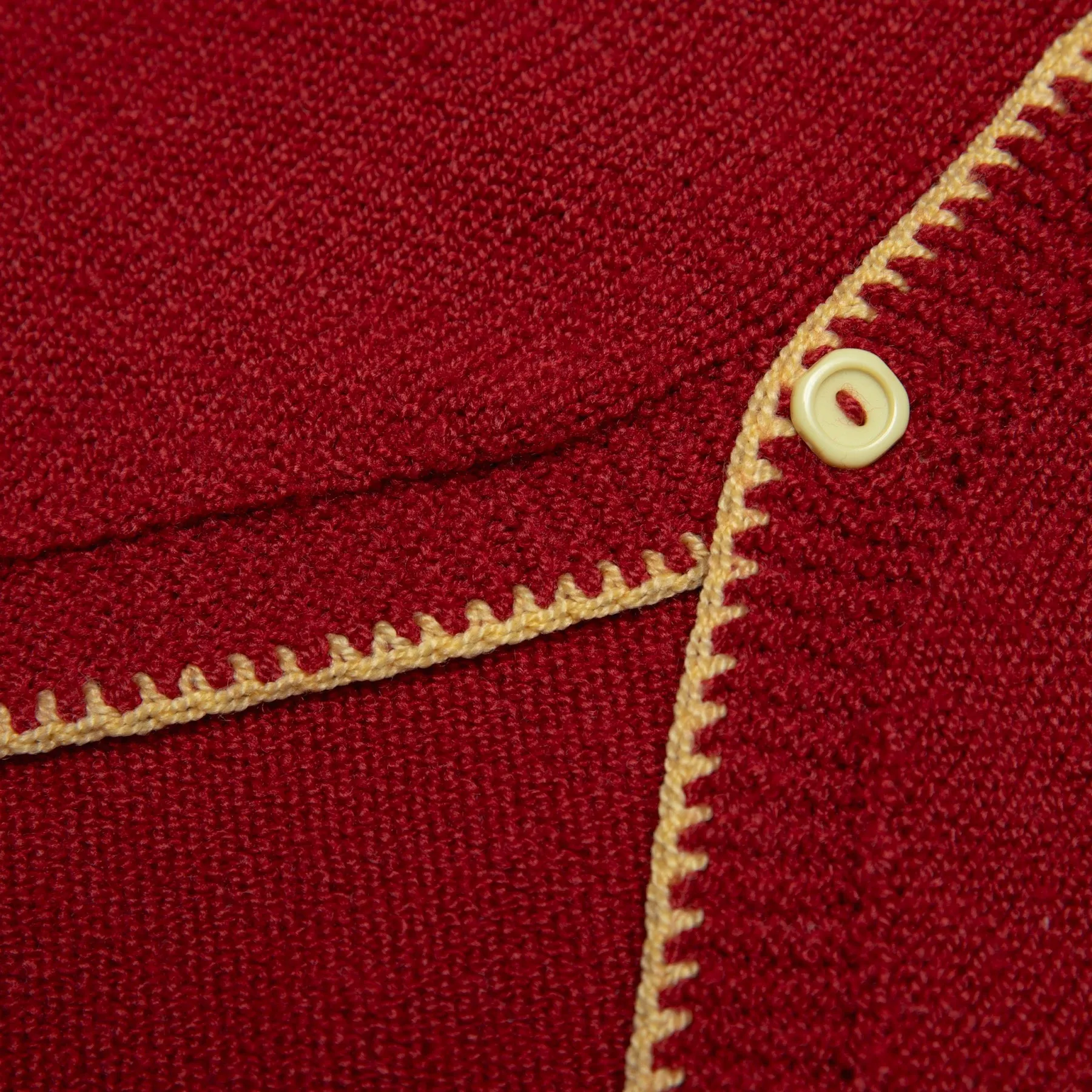 Mid-Century Collegiate Intarsia Whipstitch Cropped Cardigan