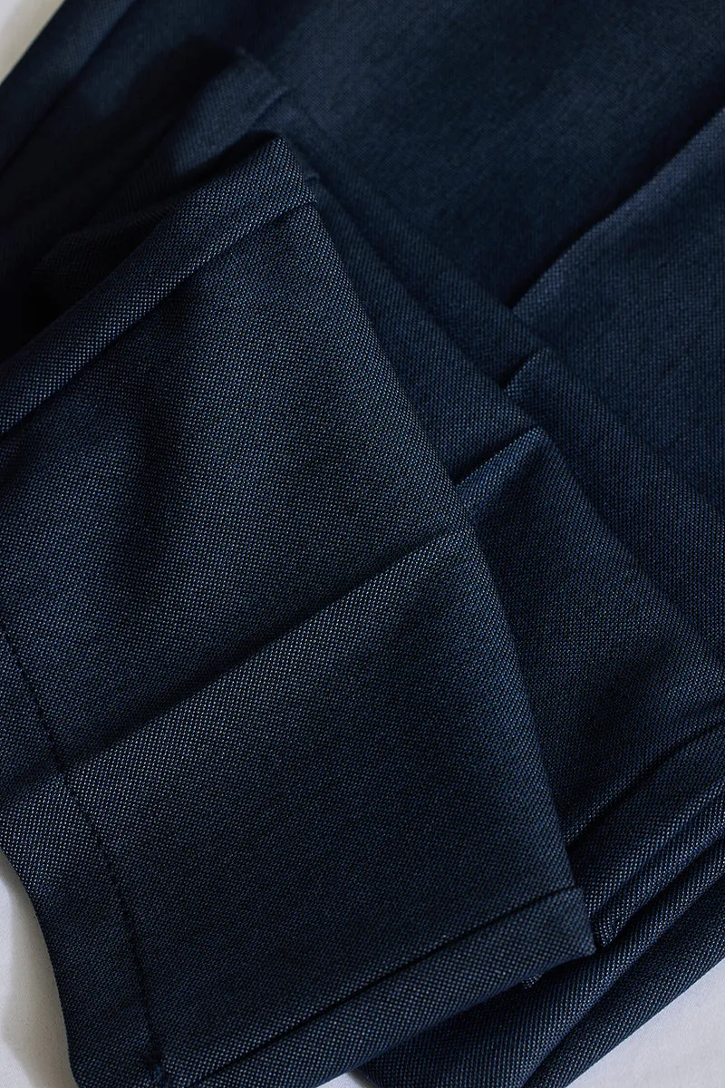 Navy Stretch Slim Fit Trousers