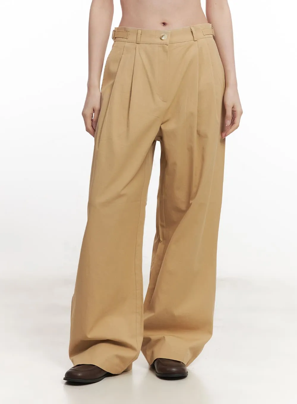 Pintuck Cotton Tailored Trousers CA502