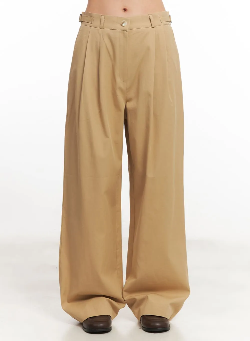 Pintuck Cotton Tailored Trousers CA502