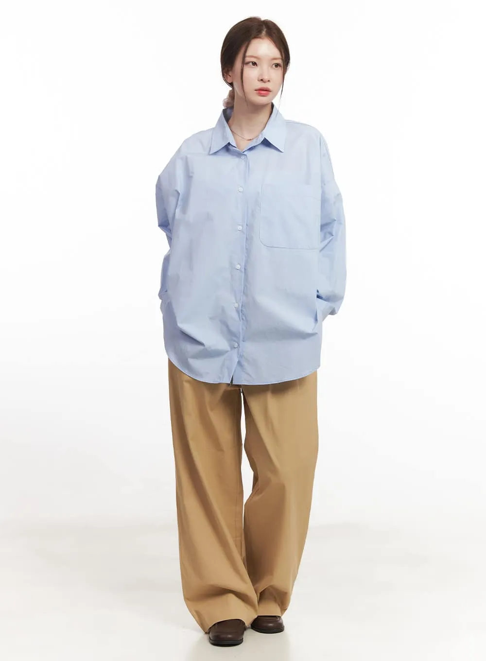 Pintuck Cotton Tailored Trousers CA502