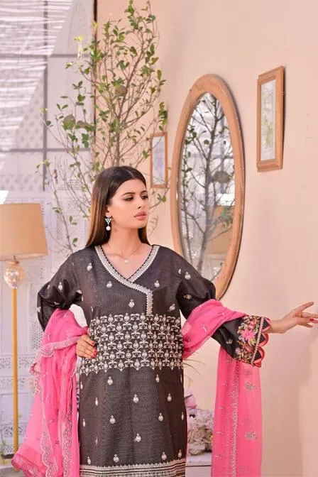 Premium Masuri Shirt With Chiffon Dupatta - SURKHAAB