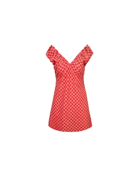 RAQUEL MINI DRESS RED TARTAN
