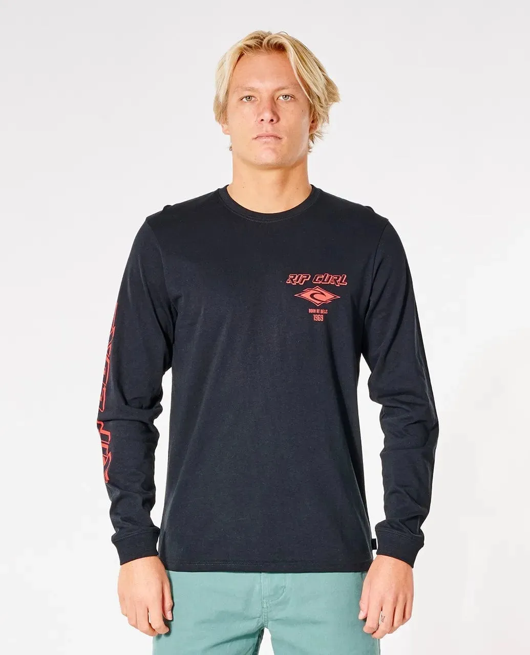 Rip Curl Mens Fade Out Icon Long Sleeve Tee