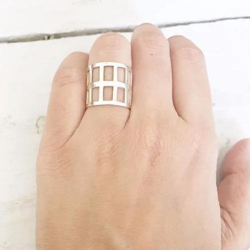 Silver Cage Ring