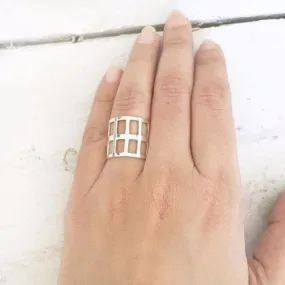Silver Cage Ring