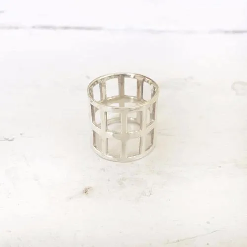 Silver Cage Ring