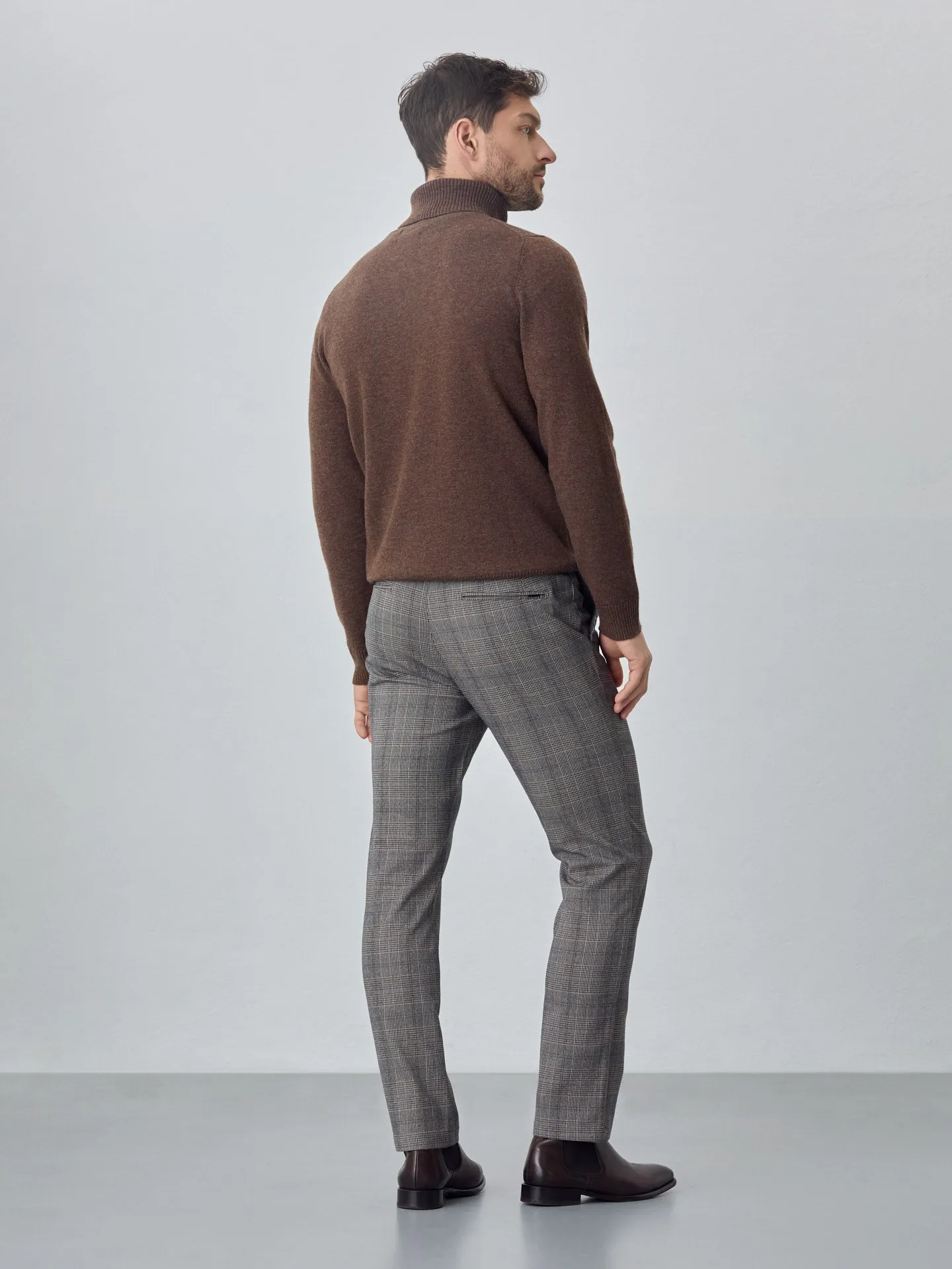 Slim fit checks chino trousers