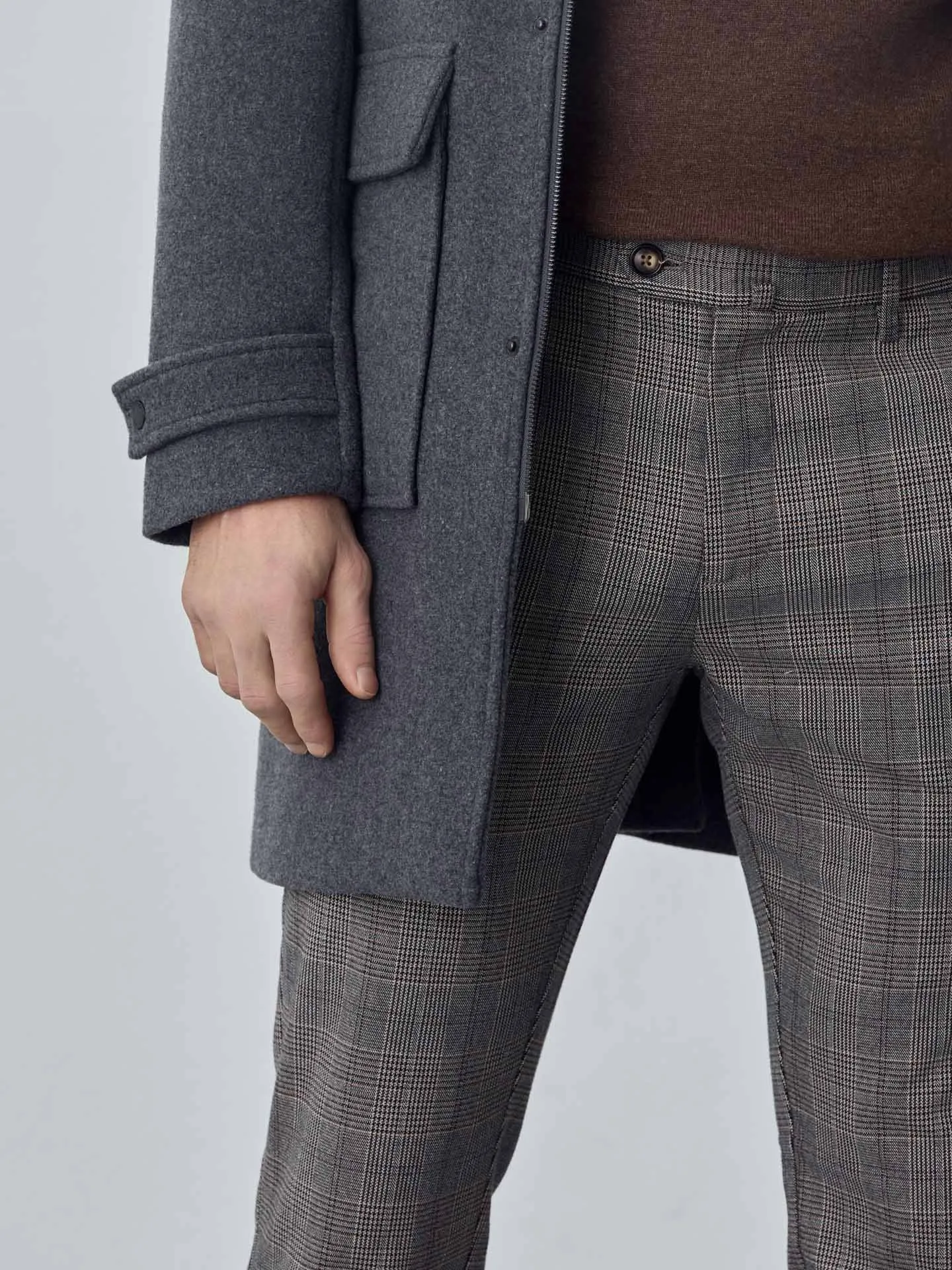 Slim fit checks chino trousers