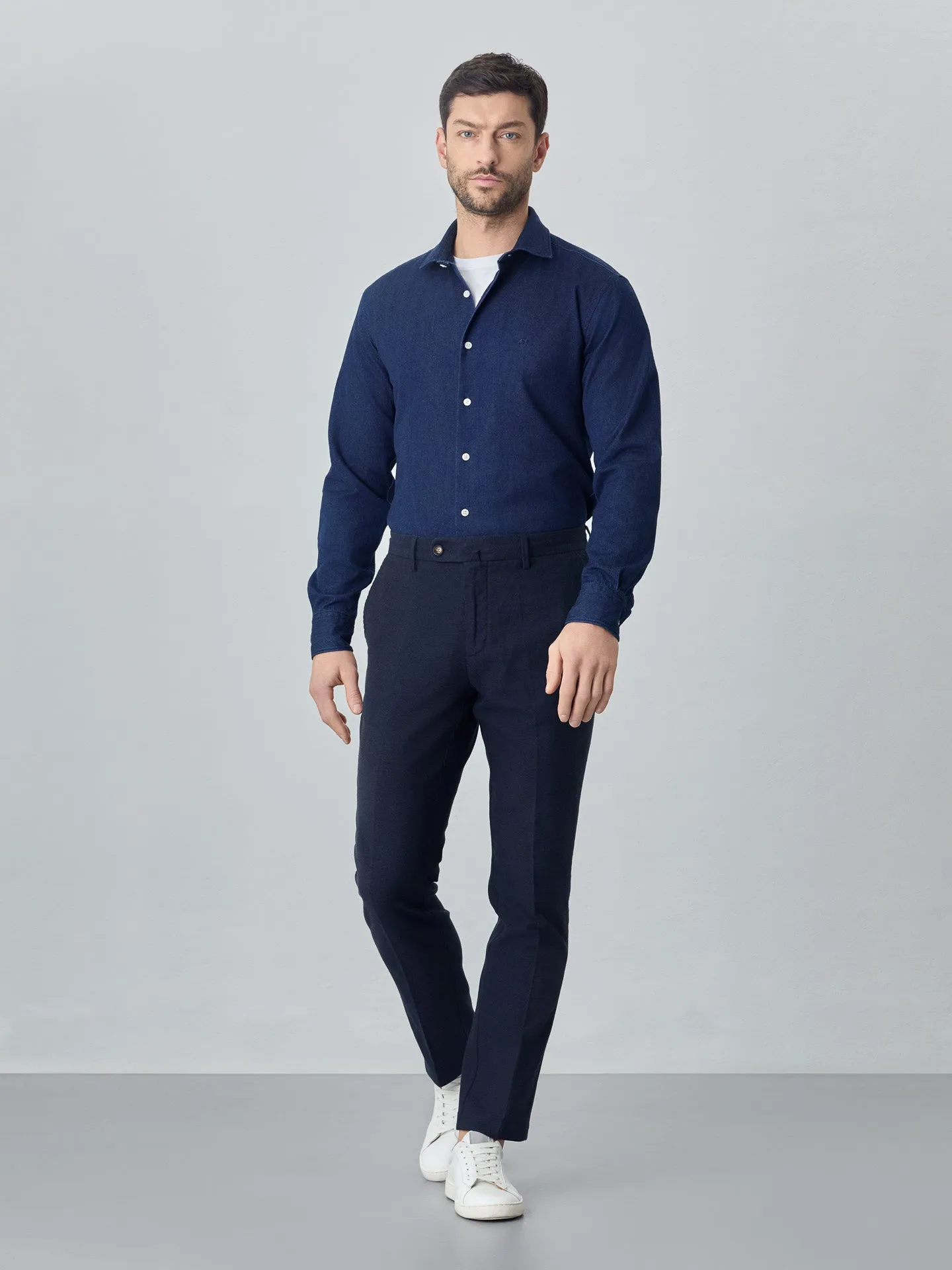 Slim fit formal chino trousers