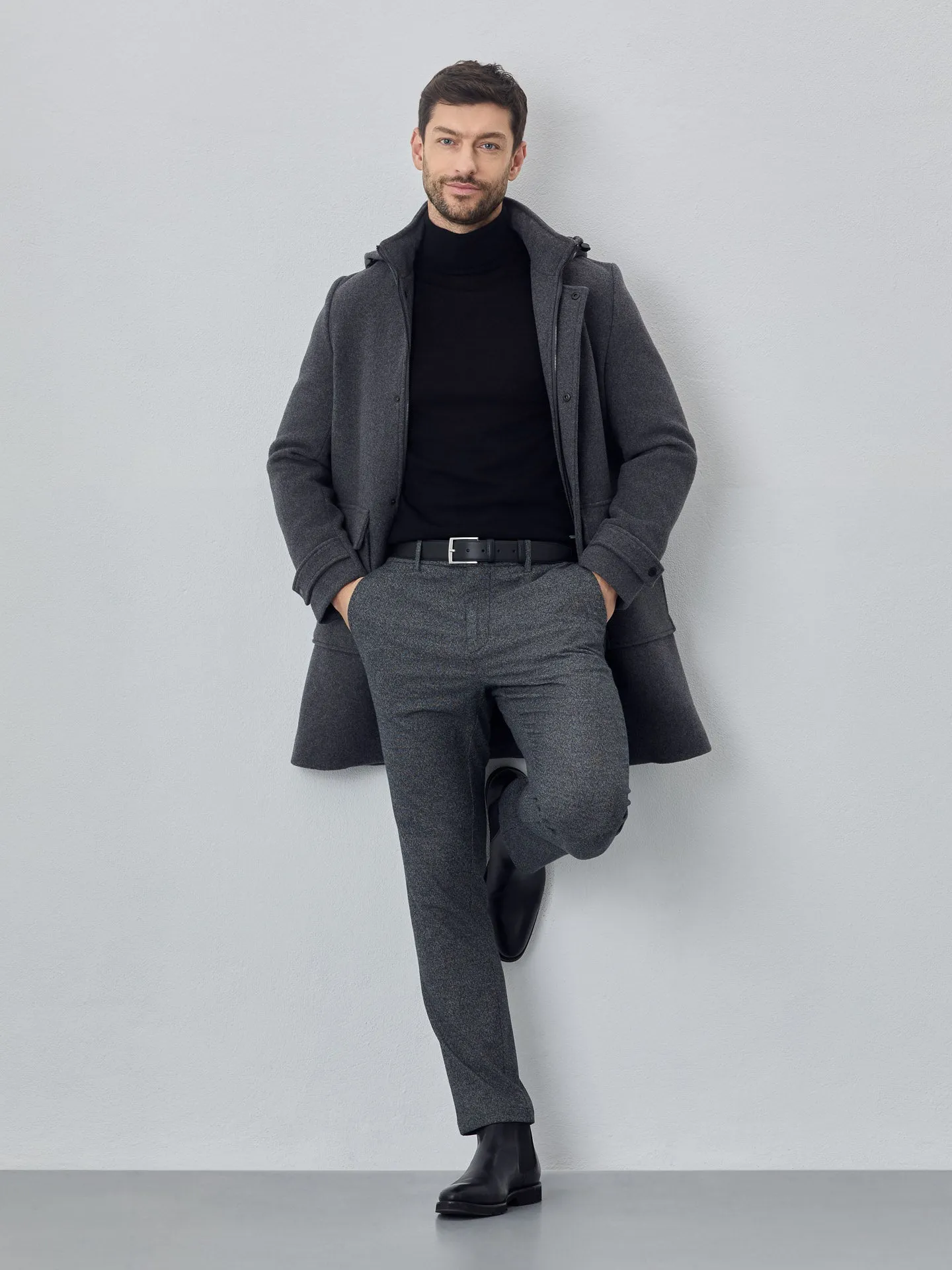 Slim fit formal chino trousers