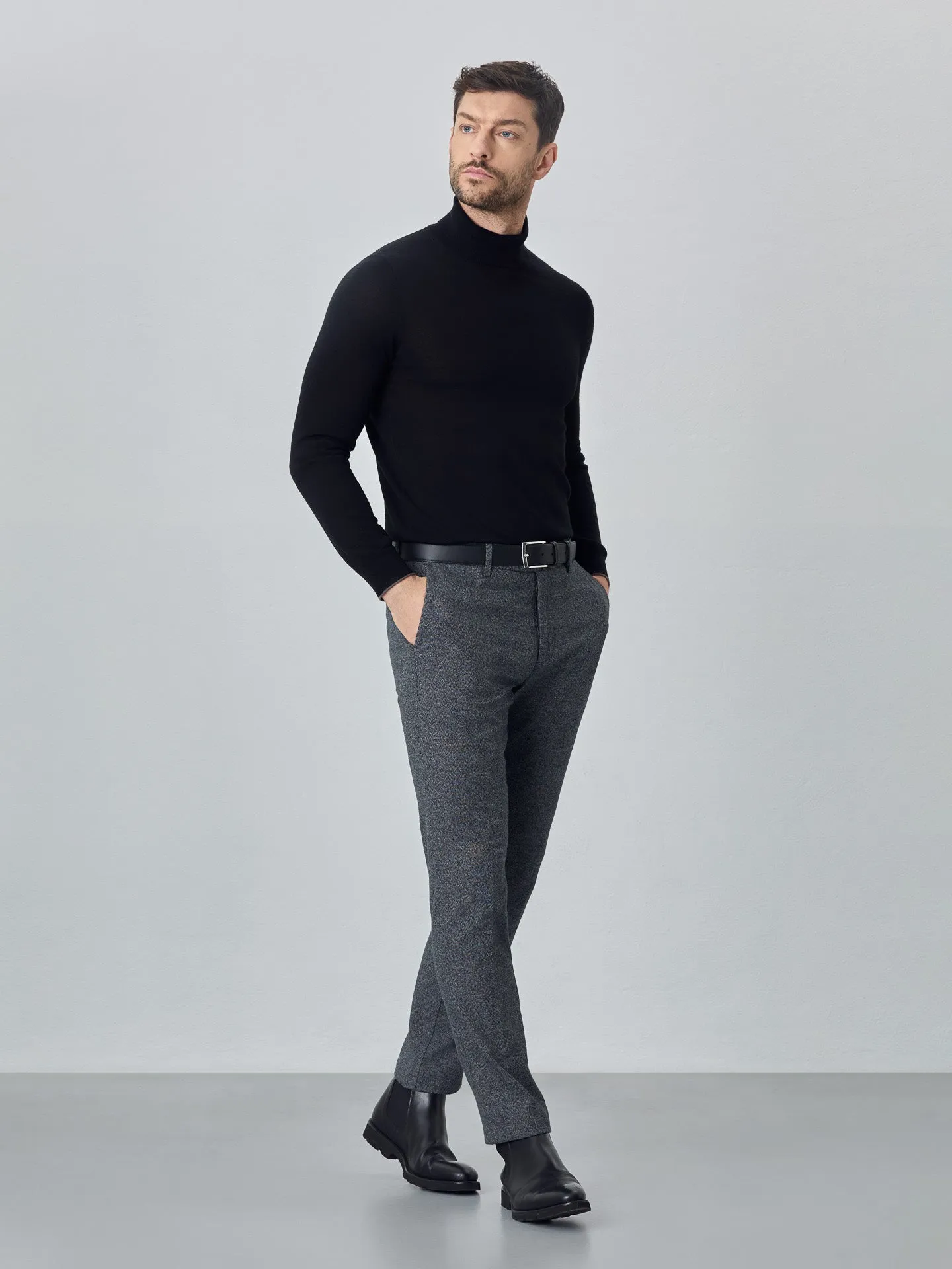 Slim fit formal chino trousers