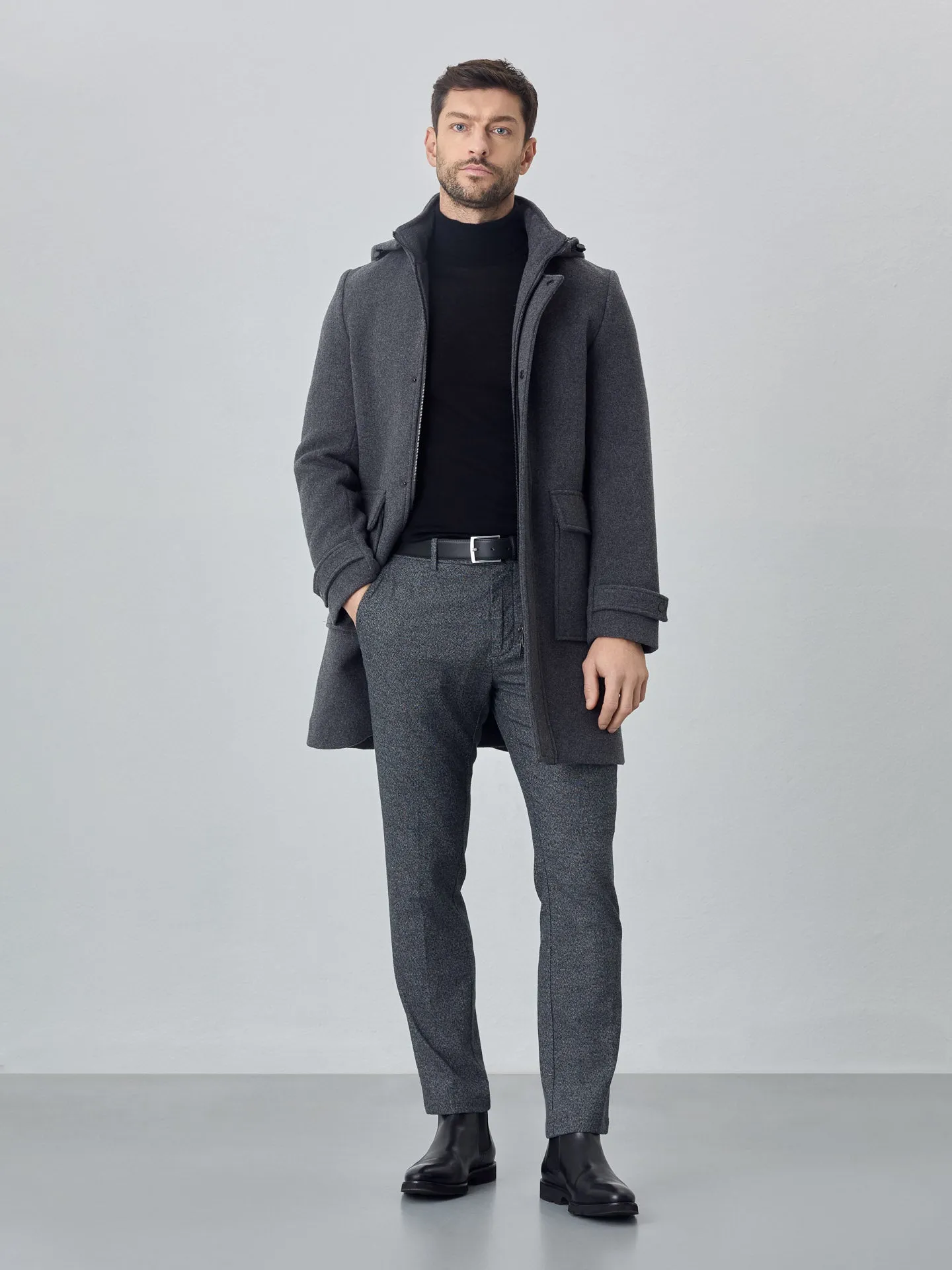 Slim fit formal chino trousers