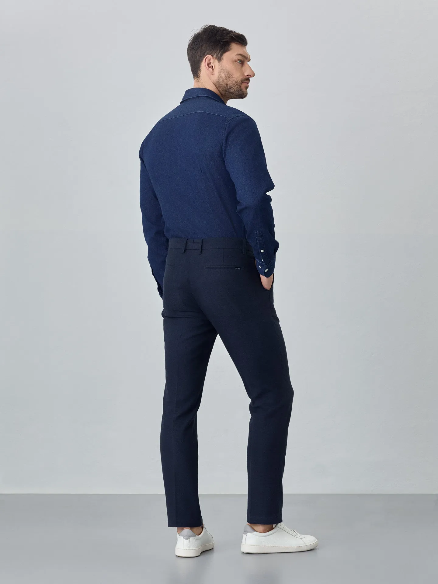 Slim fit formal chino trousers