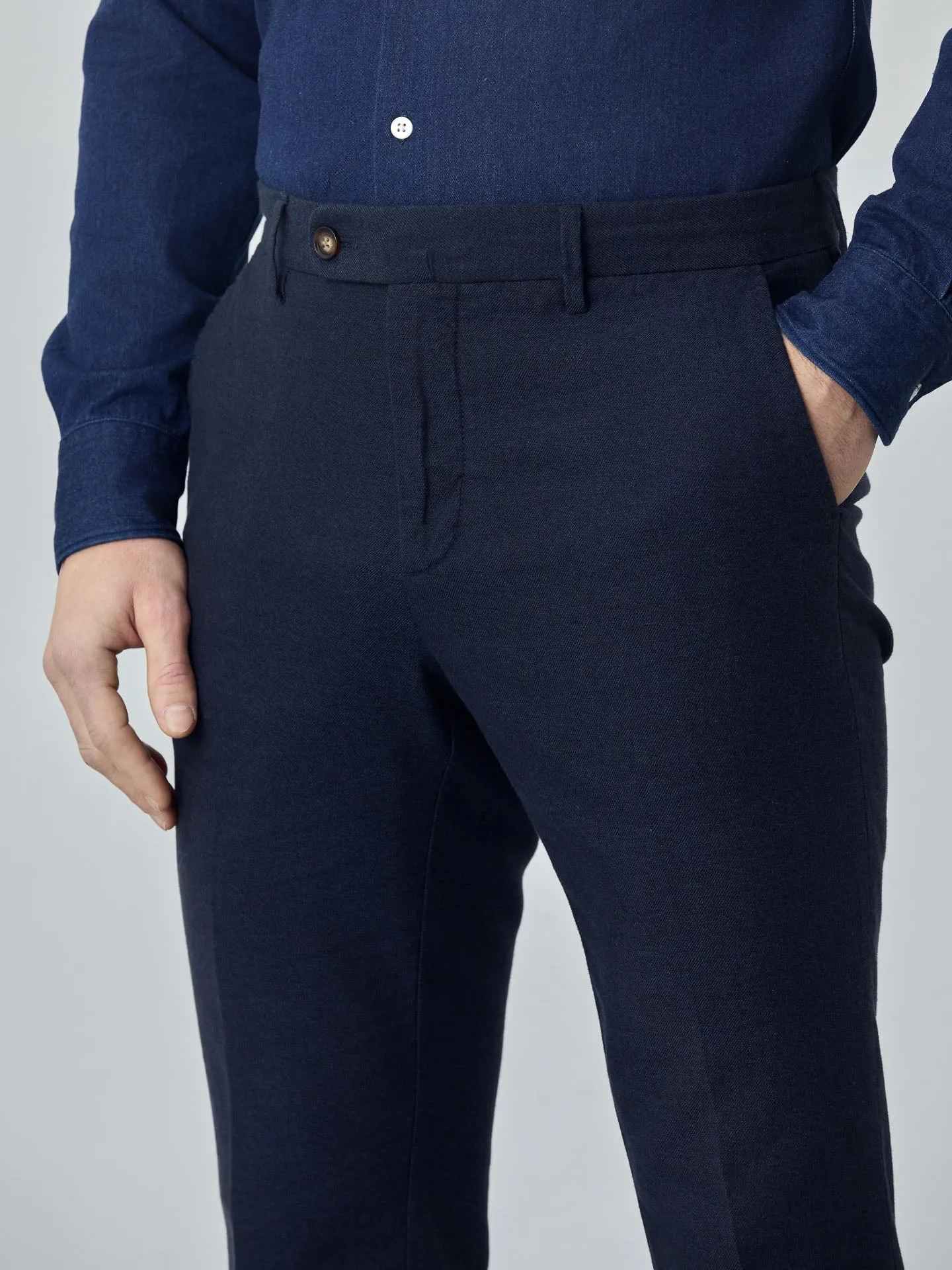 Slim fit formal chino trousers