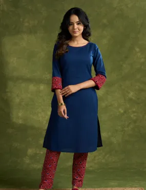 Smart Navy Blue Cotton Kurta