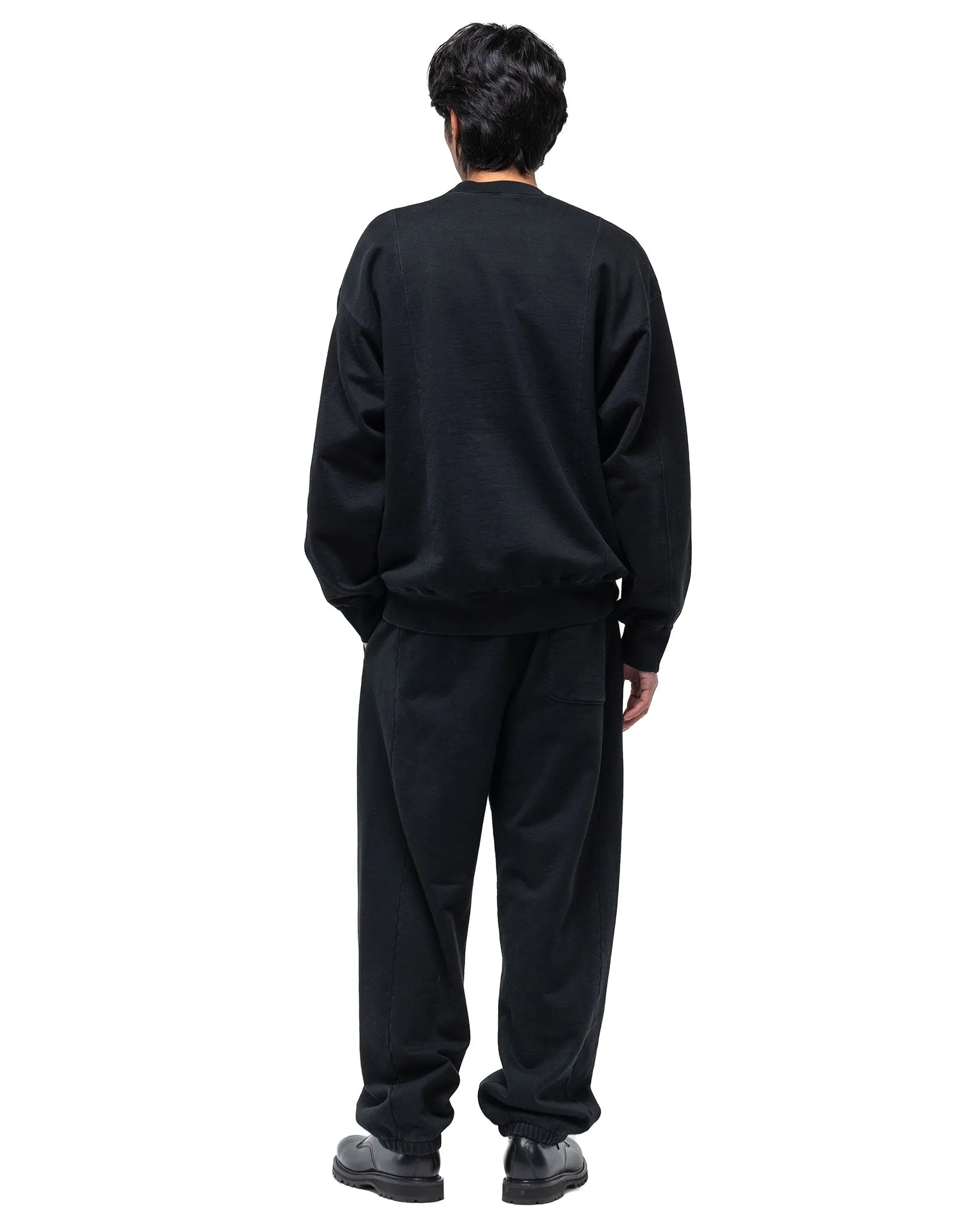 Untwisted Yarn Fade Sweat Ls Black