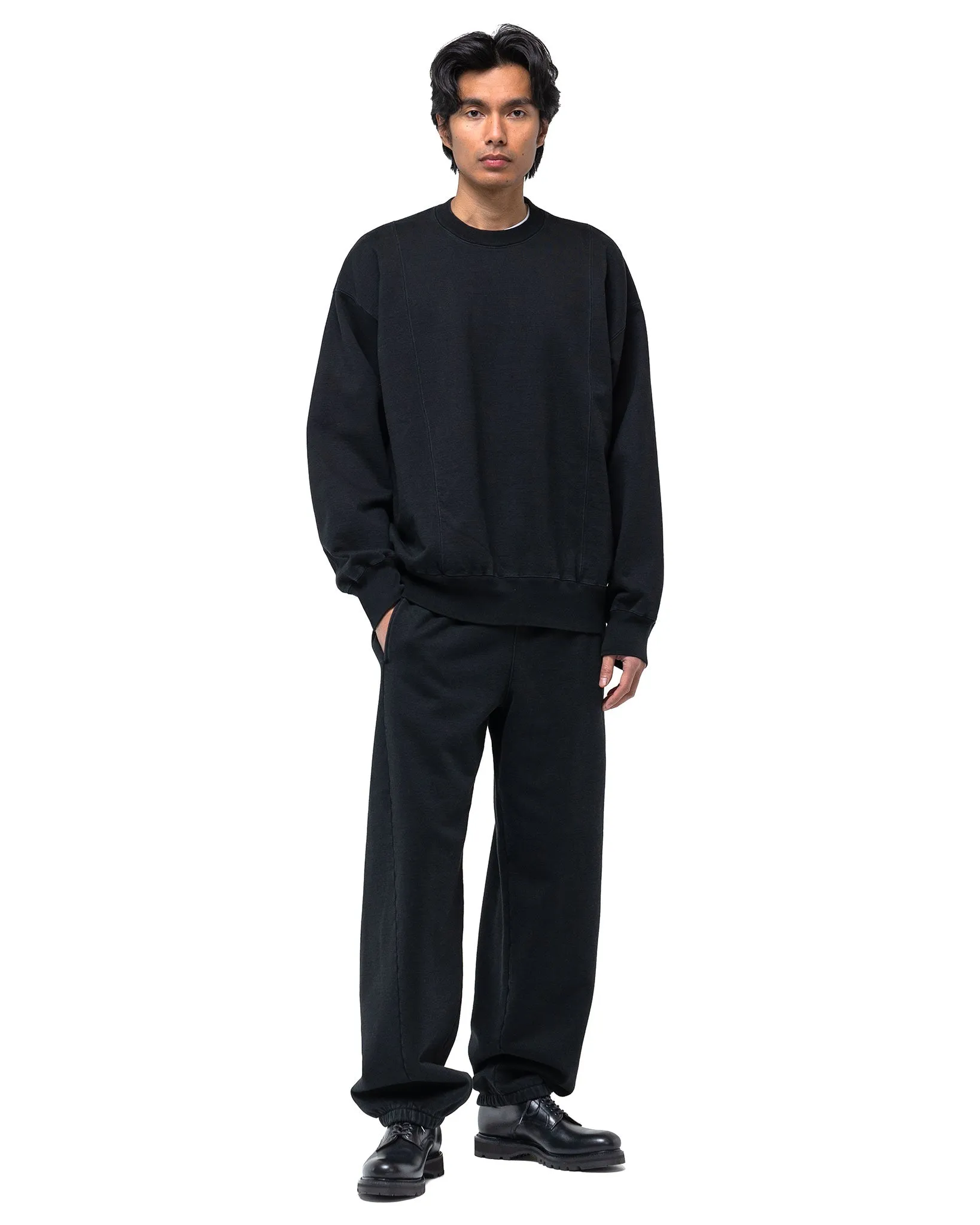 Untwisted Yarn Fade Sweat Ls Black