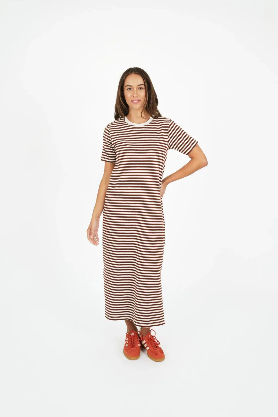 Voyager Striped Dress - Brown