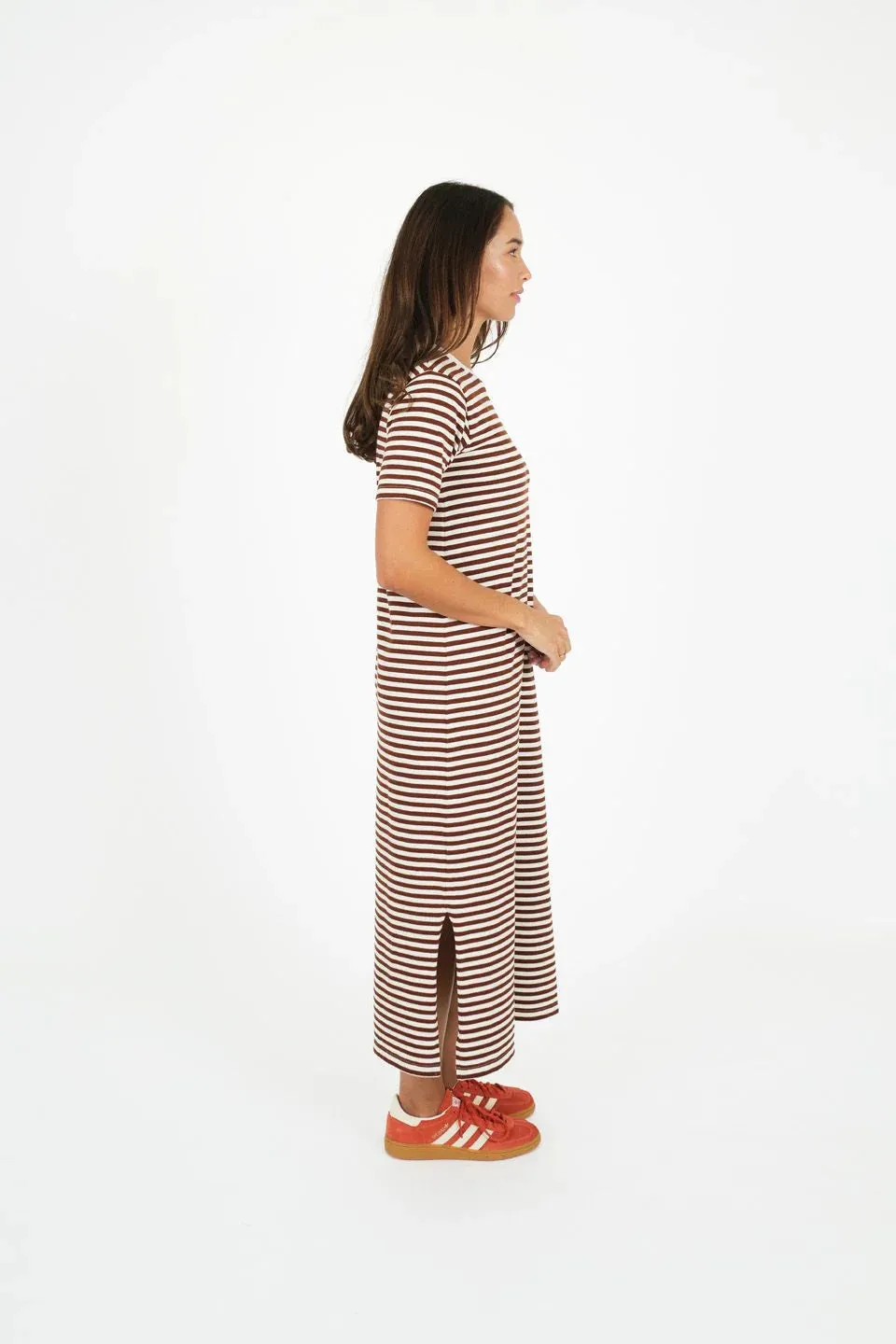 Voyager Striped Dress - Brown
